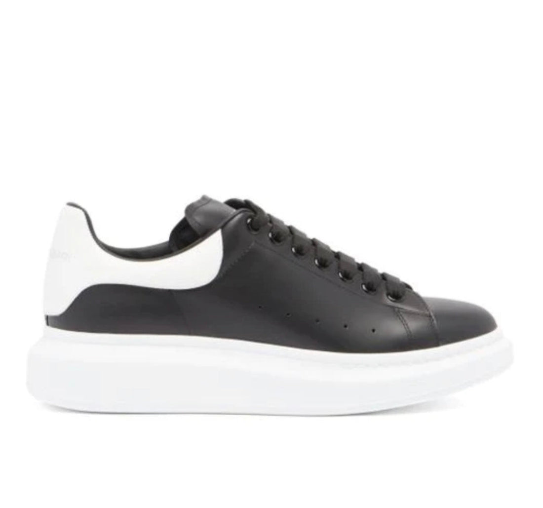 ALEXANDER MCQUEEN Black And White LEATHER AND WHITE SOLE
